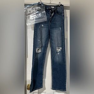 Cello jeans denim wide leg stretchy size 5 button fly